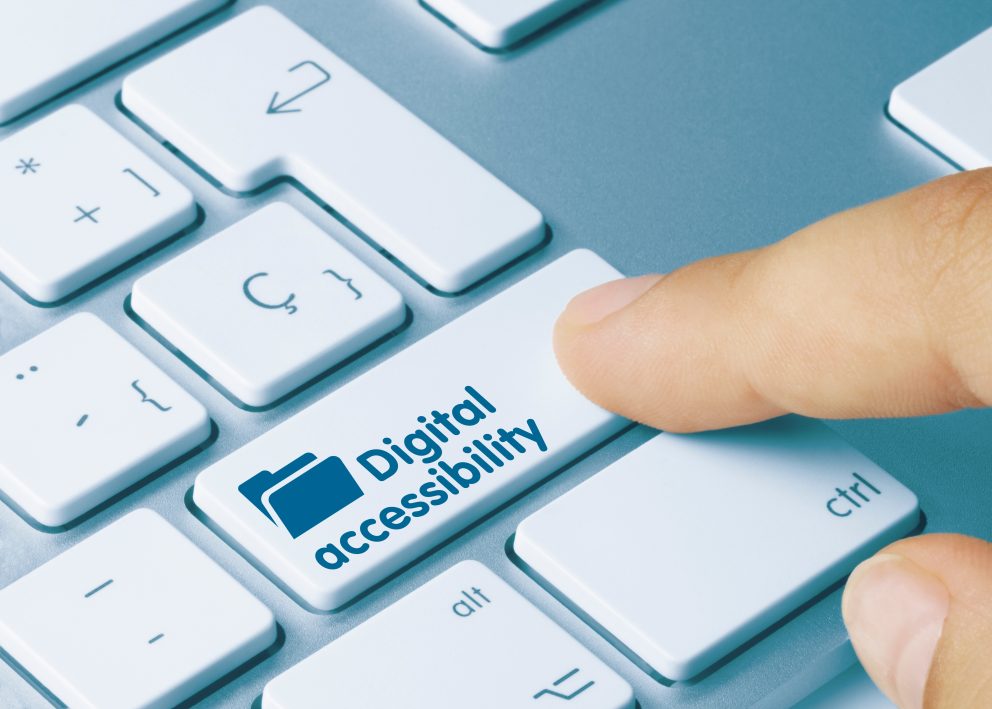keyboard with button marked "accessibility"