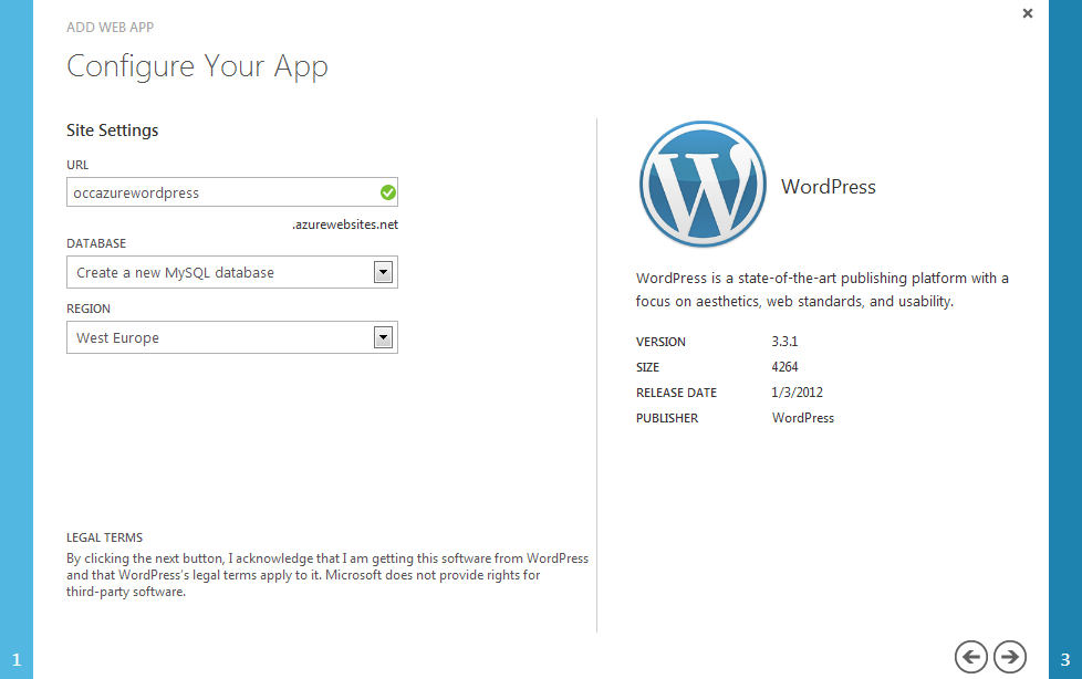 Configure the initial website settings