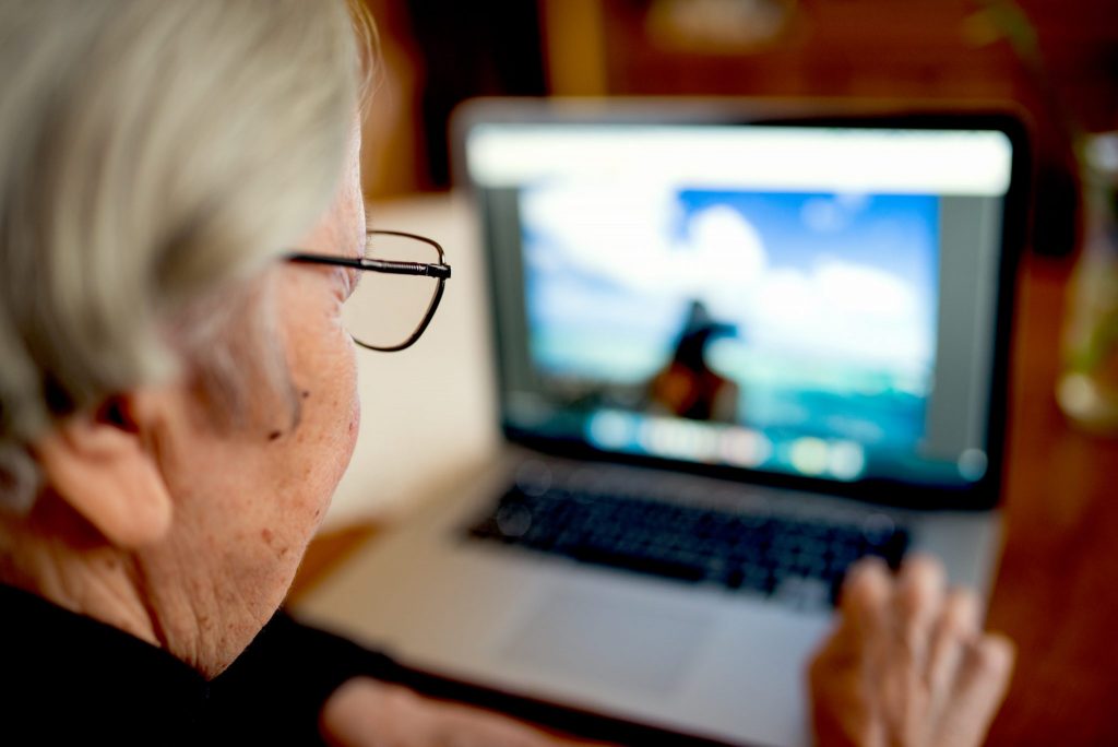 older person browsing social services