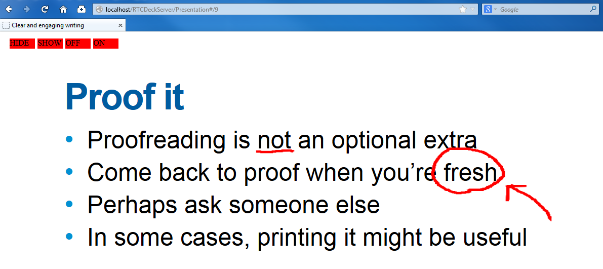 Chris' Canvas overlay being used for slide annotation